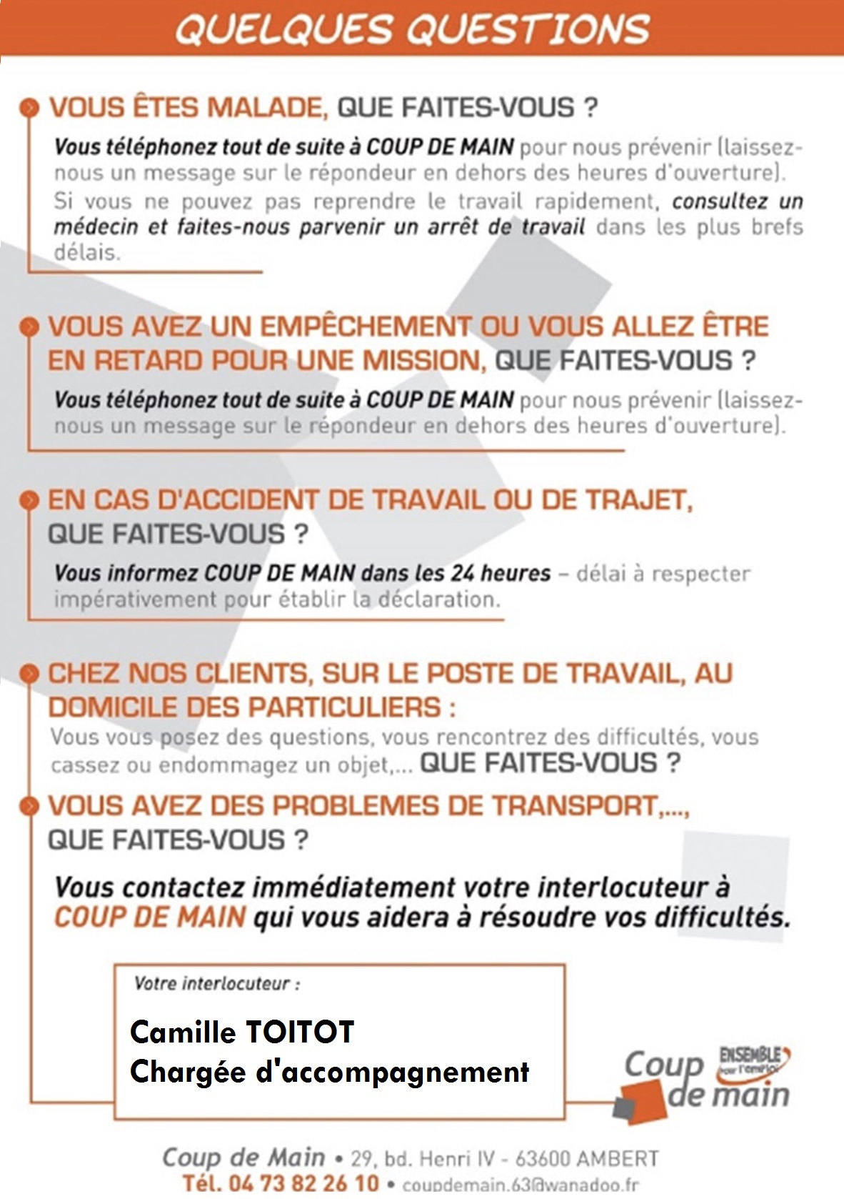 Quelques Questions - Coup De Main